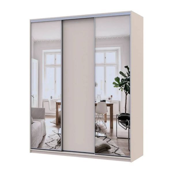 Шафа-купе Doros Сіті Лайт Кашемір 1 ДСП / 2 дзеркала 180х60х225 (80736368) DRS-011804 фото