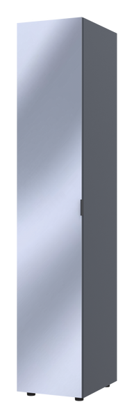 Шафа-пенал з дзеркалом Doros Гелар 39х49,5х203,4 см Графіт (DRS-011130) DRS-011130 фото