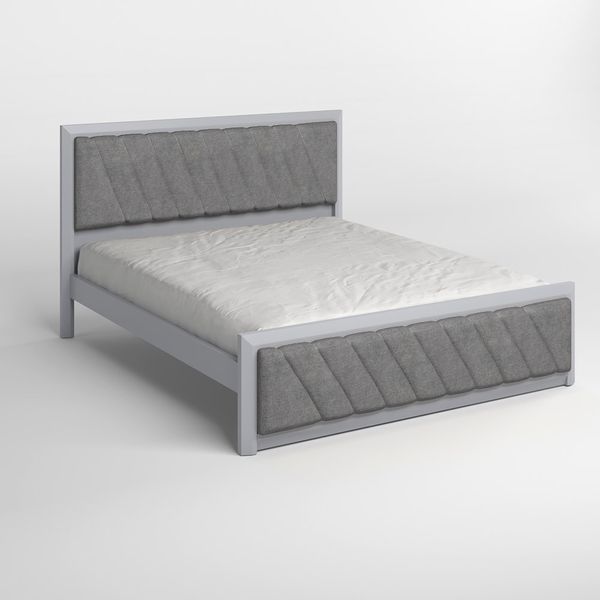 Двоспальне дерев'яне ліжко Mebigrand Барселона Б6 Світло-сірий (RAL-7040)/Аляска 93 (Сірий) 160х200 см (MBG-14397) MBG-14397 фото